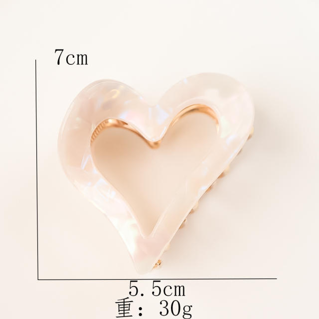 Sweet heart shape hollow hair claw clips