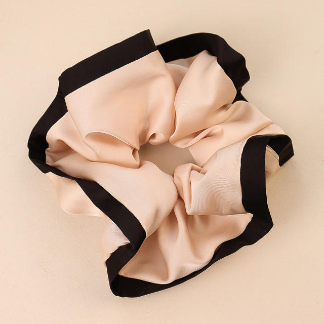 Elegant oversized satin floral scrunchies