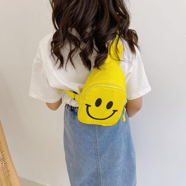 Korean fashion smile face sling bag for kids