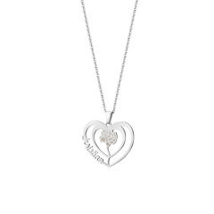 DIY carnation flower hollow heart custom name necklace
