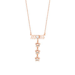Delicate mom letter paw print engrave letter stainless steel chain necklace