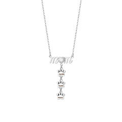 Delicate mom letter paw print engrave letter stainless steel chain necklace