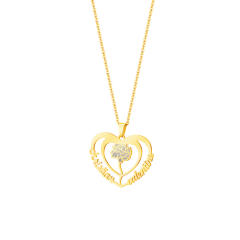 DIY carnation flower hollow heart custom name necklace