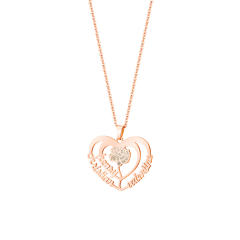 DIY carnation flower hollow heart custom name necklace