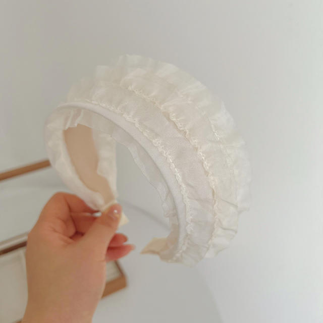 Korean fashion super sweet white pink color headband scrunchies collection
