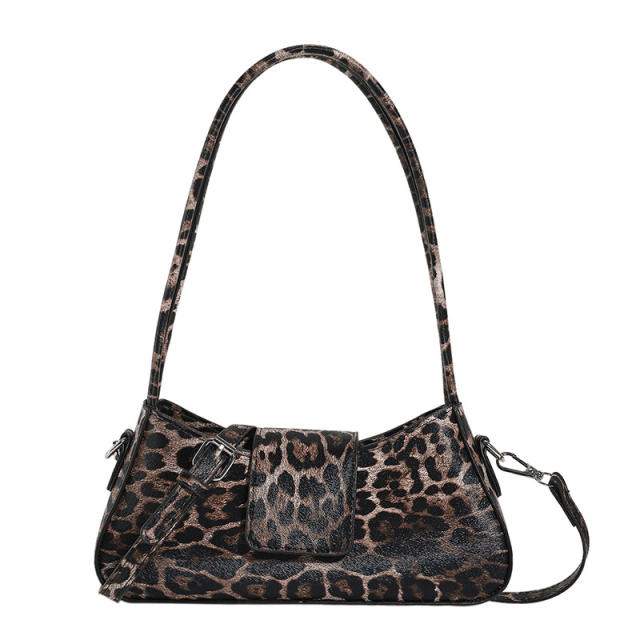 Personality leopard grain pattern PU leather women shoulder bag