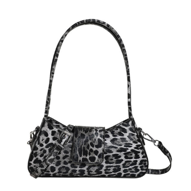 Personality leopard grain pattern PU leather women shoulder bag