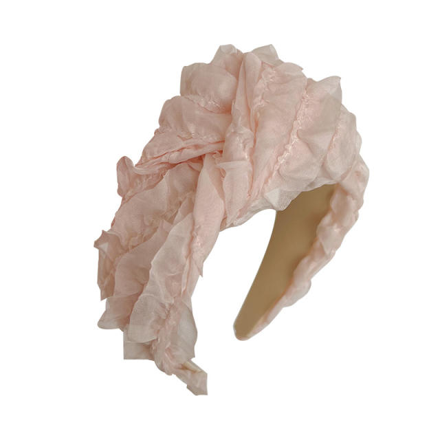 Korean fashion super sweet white pink color headband scrunchies collection