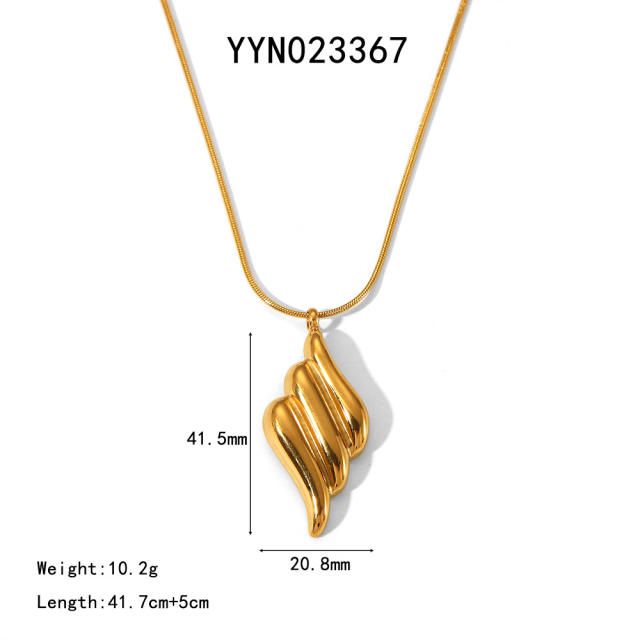 INS creative shell heart pendant stainless steel necklace