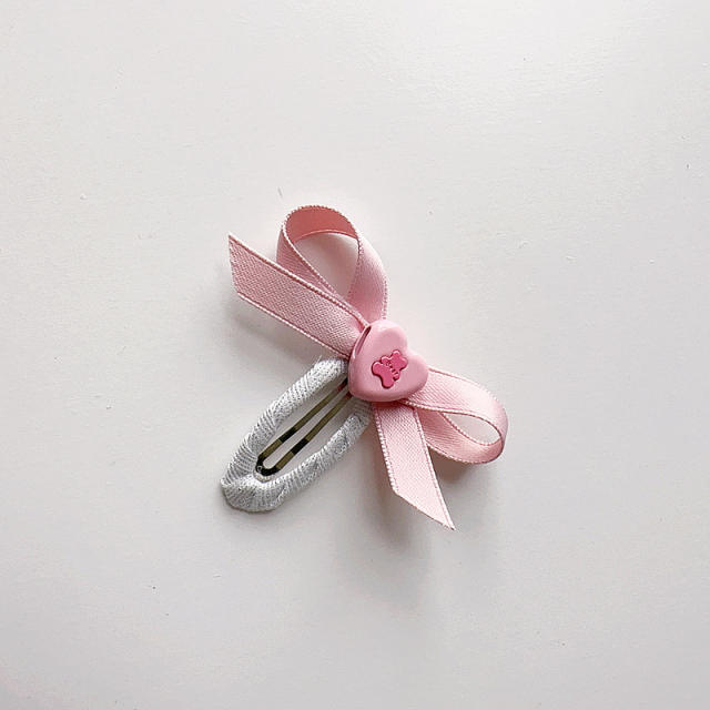 Korean fashion sweet bow hair clips for kids