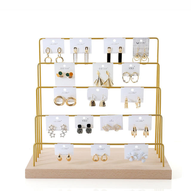 Multi layer wooden jewelry display stand