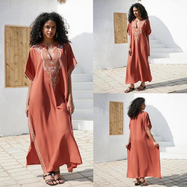 Occident fashion holiday loose swimwear cover up beach dress