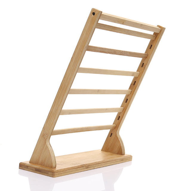 Multi layer bamboo material large display stand for jewelry