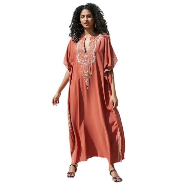 Occident fashion holiday loose swimwear cover up beach dress