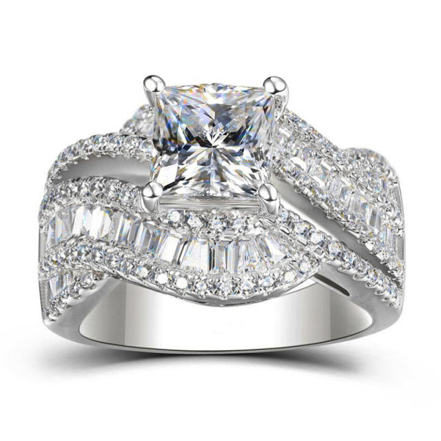 Luxury twisted design diamond rings wedding rings