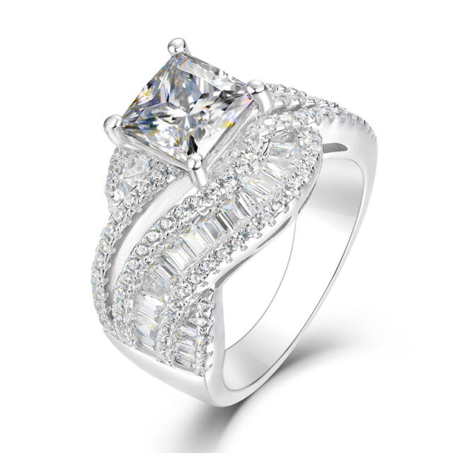 Luxury twisted design diamond rings wedding rings