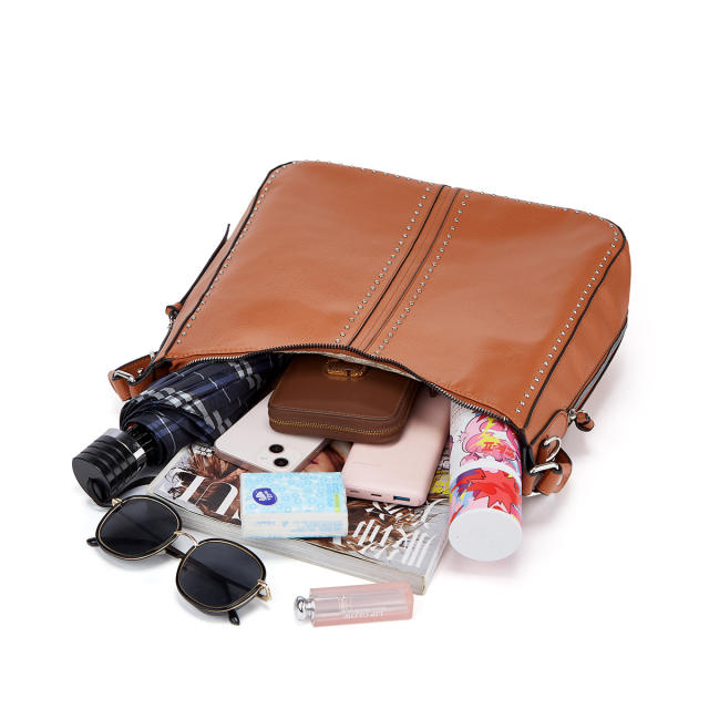 Elegant hot sale PU leather tote bag wallet purse set