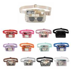 Summer waterproof colorful nylon clear bag clear belt bag for sport