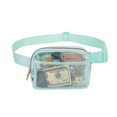 Summer waterproof colorful nylon clear bag clear belt bag for sport