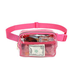 Summer waterproof colorful nylon clear bag clear belt bag for sport
