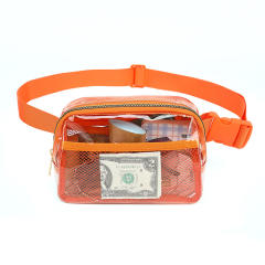 Summer waterproof colorful nylon clear bag clear belt bag for sport