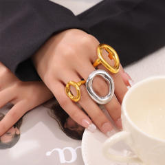 18KG chunky circle stainless steel geometric finger rings