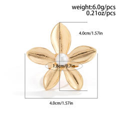 Chunky alloy material flower geomtric circle finger rings collection