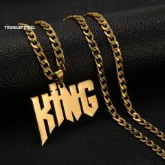 Hiphop custom name stainless steel chain necklace for men