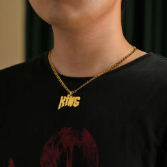 Hiphop custom name stainless steel chain necklace for men