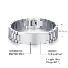 Punk trend engrave letter stainless steel bracelet for men father's day gift