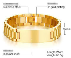 Punk trend engrave letter stainless steel bracelet for men father's day gift