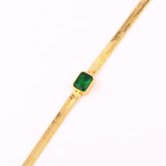 Chic real gold plated copper snake chain colorful cubic zircon choker necklace