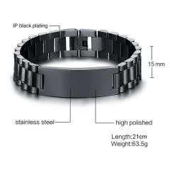 Punk trend engrave letter stainless steel bracelet for men father's day gift
