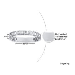 Punk trend engrave letter stainless steel bracelet for men father's day gift
