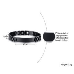Punk trend engrave letter stainless steel bracelet for men father's day gift