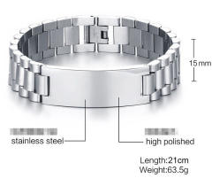 Punk trend engrave letter stainless steel bracelet for men father's day gift