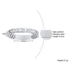 Punk trend engrave letter stainless steel bracelet for men father's day gift