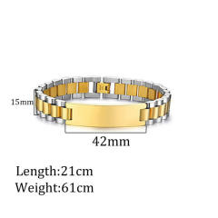 Punk trend engrave letter stainless steel bracelet for men father's day gift