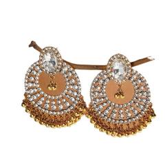 Boho rhinestone pave setting hollow out circle dangle earrings middle east earrings