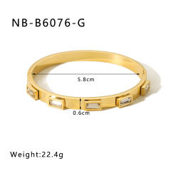 Hot sale gold silver color stainless steel diamond bangle bracelet collection