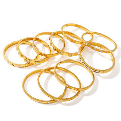 Hot sale gold silver color stainless steel diamond bangle bracelet collection