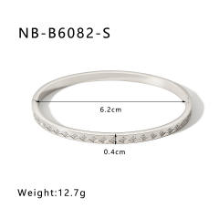 Hot sale gold silver color stainless steel diamond bangle bracelet collection