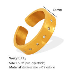 Concise easy match rhinestone setting stainless steel big hoop earrings finger rings