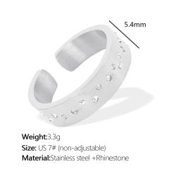 Concise easy match rhinestone setting stainless steel big hoop earrings finger rings