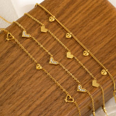 Creative easy match tiny heart stainless steel choker necklace dainty necklace