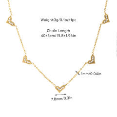 Creative easy match tiny heart stainless steel choker necklace dainty necklace