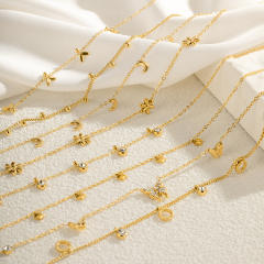 Dainty easy match tiny element easy match basic stainless steel choker necklace