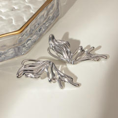 Y2K gothic trend silver butterfly stainless steel earrings