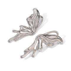 Y2K gothic trend silver butterfly stainless steel earrings