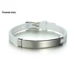 Sweet summer candy color Silica gel bracelet stainless steel bar engrave letter bracelet
